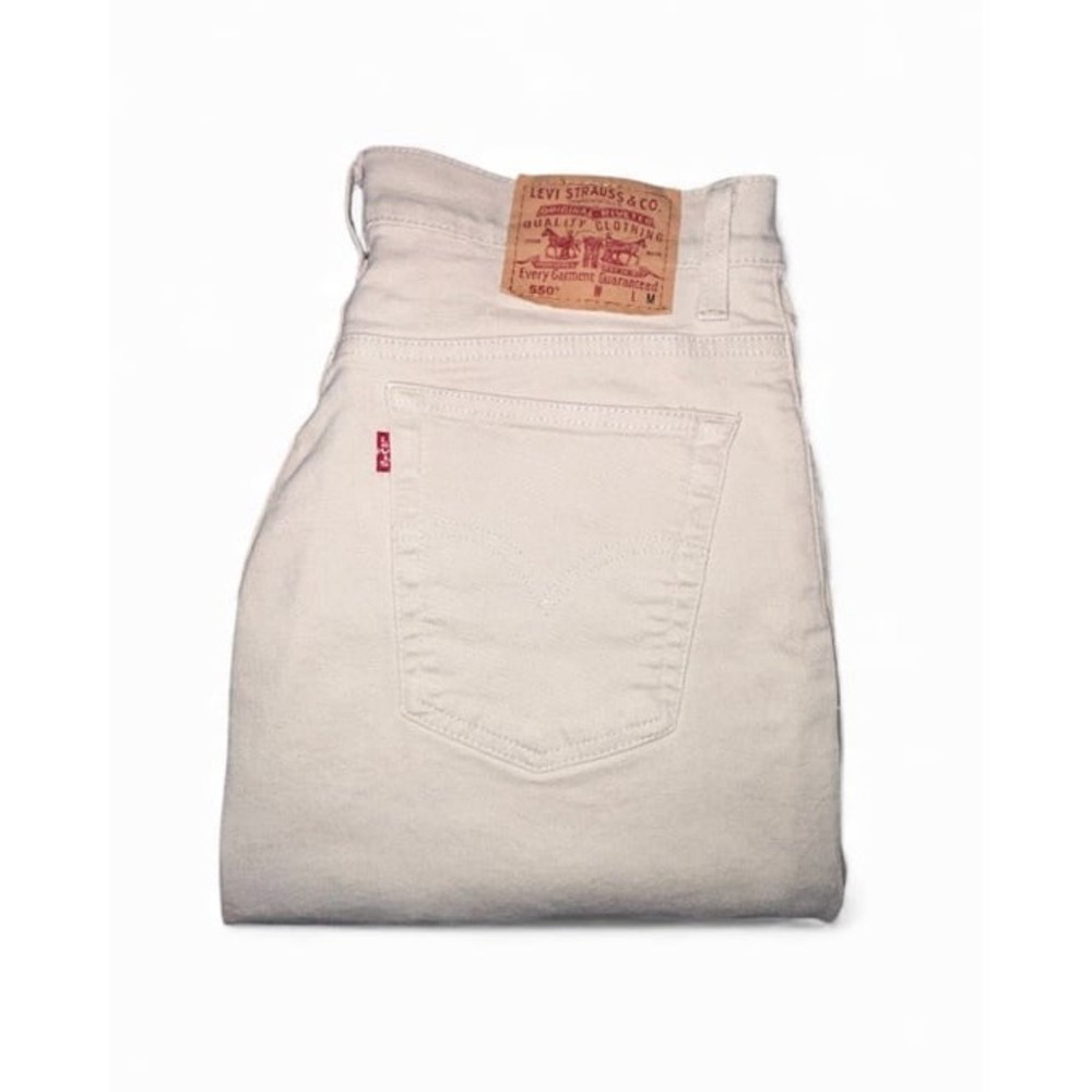 Vintage 90's Levi's 550 Ivory Relaxed Fit Tapered Leg Jeans Sz Womens 14